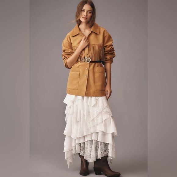 Anthropologie Pilcro Faux-Suede Fringe Jacket - Picture 3 of 15